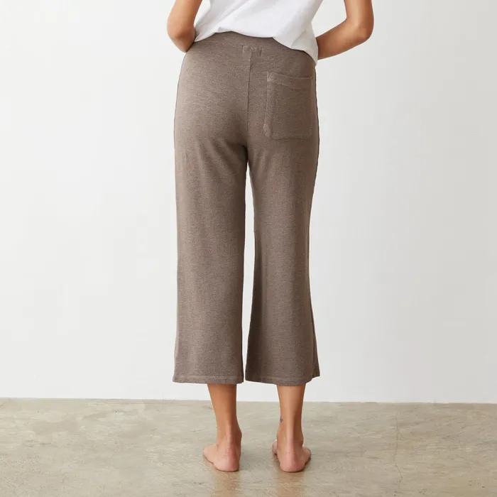 Women Sweats MONROW Supersoft Crop Lounge Pant Pecan