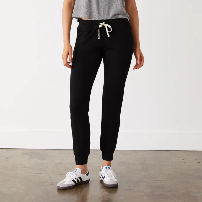 Women Sweats MONROW Supersoft Fleece Girlfriend Sweats Black