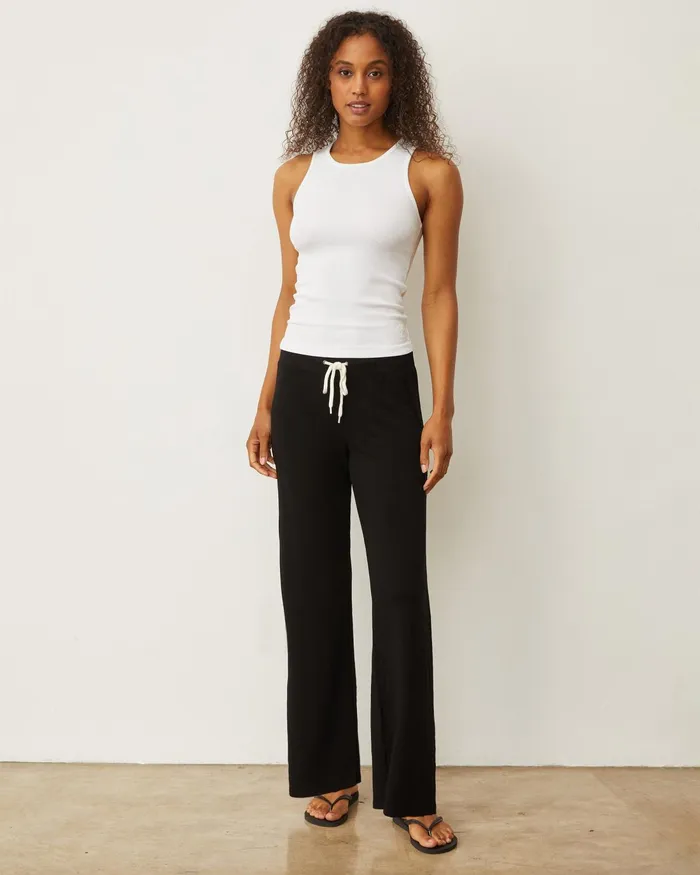 Women Sweats MONROW Supersoft Straight Leg Vintage Sweat Black