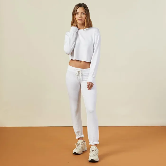Women Sweats MONROW Supersoft Vintage Sweats White