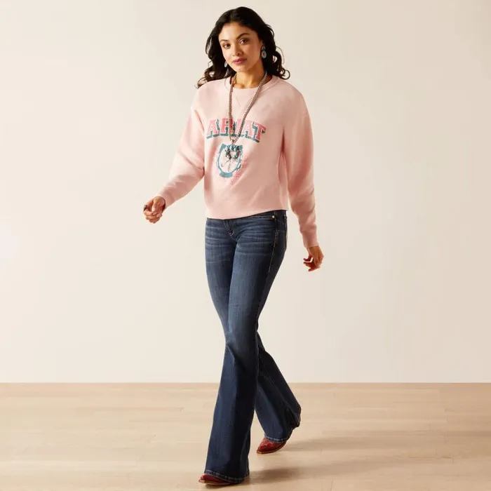 Women Sweatshirts and Hoodies Ariat College Sweatshirt Blushing Rose Women Sweatshirts and Hoodies Ariat College Sweatshirt Blushing Rose