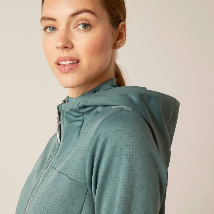 Women Sweatshirts and Hoodies Ariat Lumina Full Zip Hoodie Silver Pine