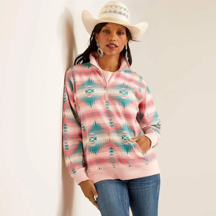 Women Sweatshirts and Hoodies Ariat Ranger 12 Zip Sweatshirt Tiffany Print