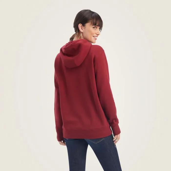 Women Sweatshirts and Hoodies Ariat REAL Beartooth Hoodie Rouge Red Women Sweatshirts and Hoodies Ariat REAL Beartooth Hoodie Rouge Red