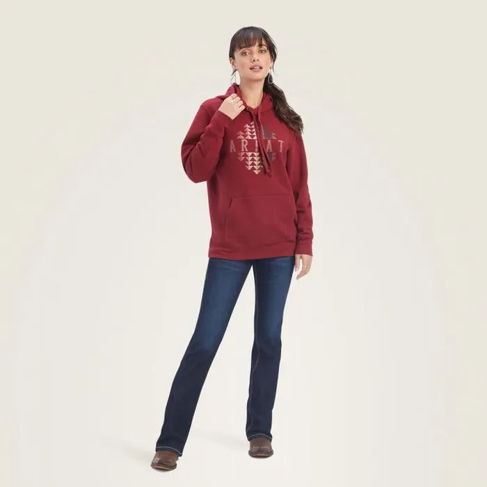 Women Sweatshirts and Hoodies Ariat REAL Beartooth Hoodie Rouge Red Women Sweatshirts and Hoodies Ariat REAL Beartooth Hoodie Rouge Red