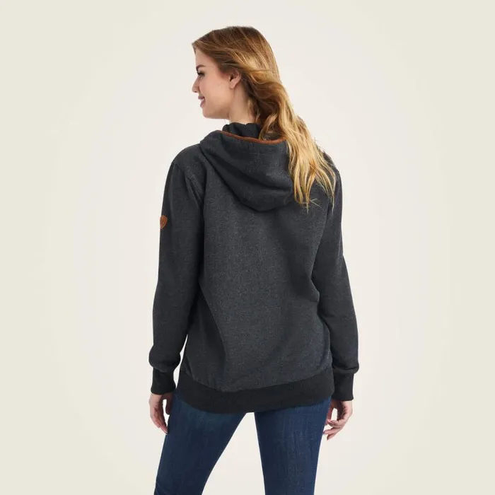 Women Sweatshirts and Hoodies Ariat REAL Elevated Hoodie Heather Charcoal Women Sweatshirts and Hoodies Ariat REAL Elevated Hoodie Heather Charcoal