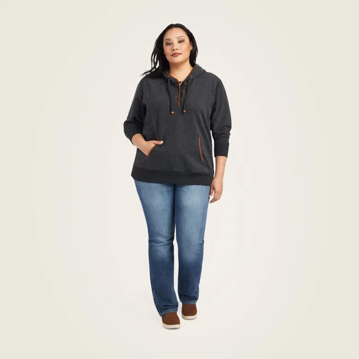 Women Sweatshirts and Hoodies Ariat REAL Elevated Hoodie Heather Charcoal Women Sweatshirts and Hoodies Ariat REAL Elevated Hoodie Heather Charcoal
