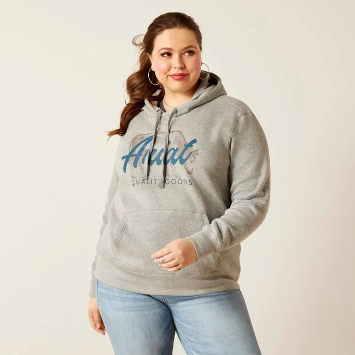Women Sweatshirts and Hoodies Ariat REAL Grazing Hoodie Heather Grey