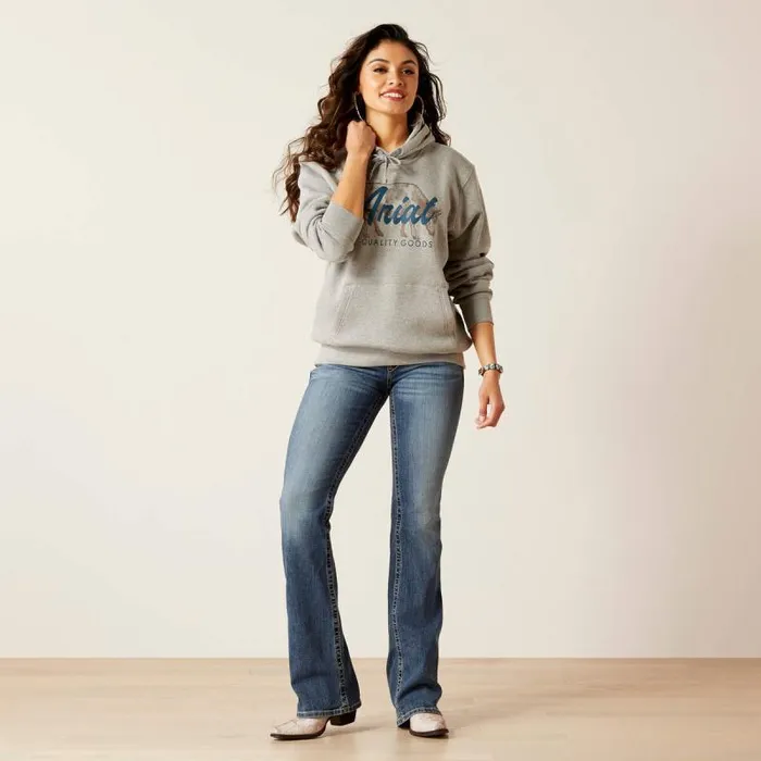 Women Sweatshirts and Hoodies Ariat REAL Grazing Hoodie Heather Grey