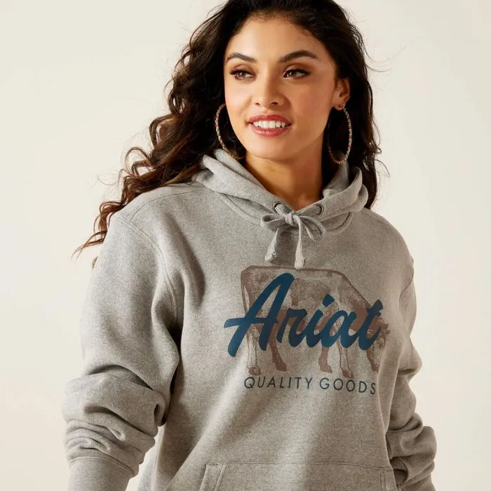 Women Sweatshirts and Hoodies Ariat REAL Grazing Hoodie Heather Grey
