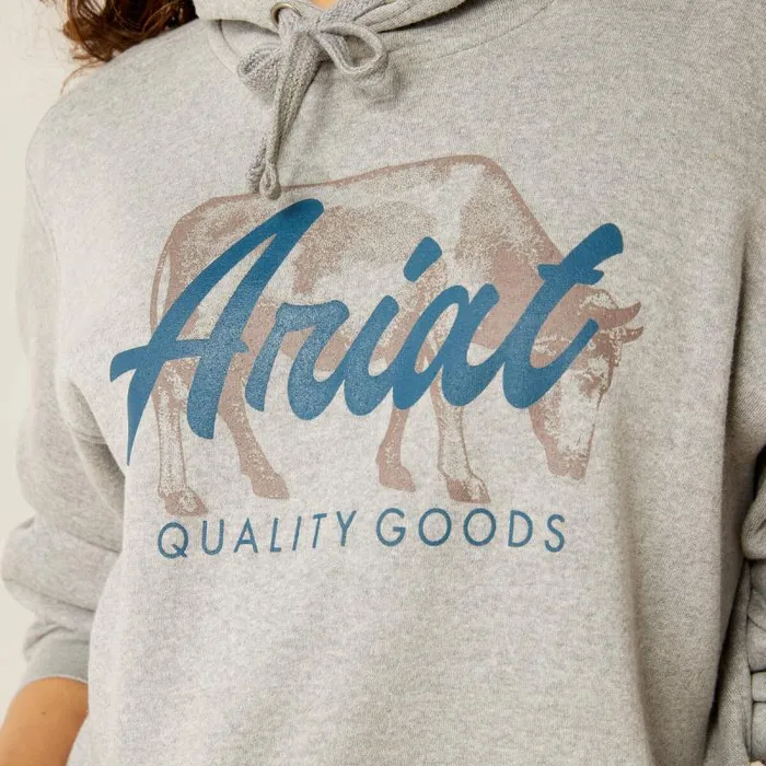 Women Sweatshirts and Hoodies Ariat REAL Grazing Hoodie Heather Grey