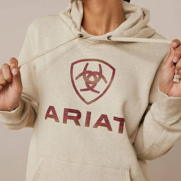 Women Sweatshirts and Hoodies Ariat REAL Ombre Shield Hoodie Oatmeal Heather Women Sweatshirts and Hoodies Ariat REAL Ombre Shield Hoodie Oatmeal Heather