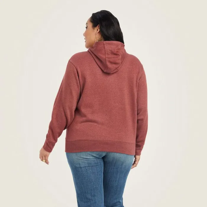 Women Sweatshirts and Hoodies Ariat REAL USA Chest Logo Hoodie Sundried Tomato Heather Women Sweatshirts and Hoodies Ariat REAL USA Chest Logo Hoodie Sundried Tomato Heather