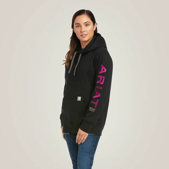 Women Sweatshirts and Hoodies Ariat Rebar Graphic Hoodie Blackpurple