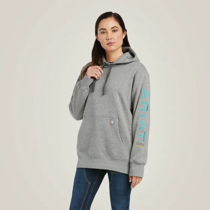 Women Sweatshirts and Hoodies Ariat Rebar Graphic Hoodie Heather Grey