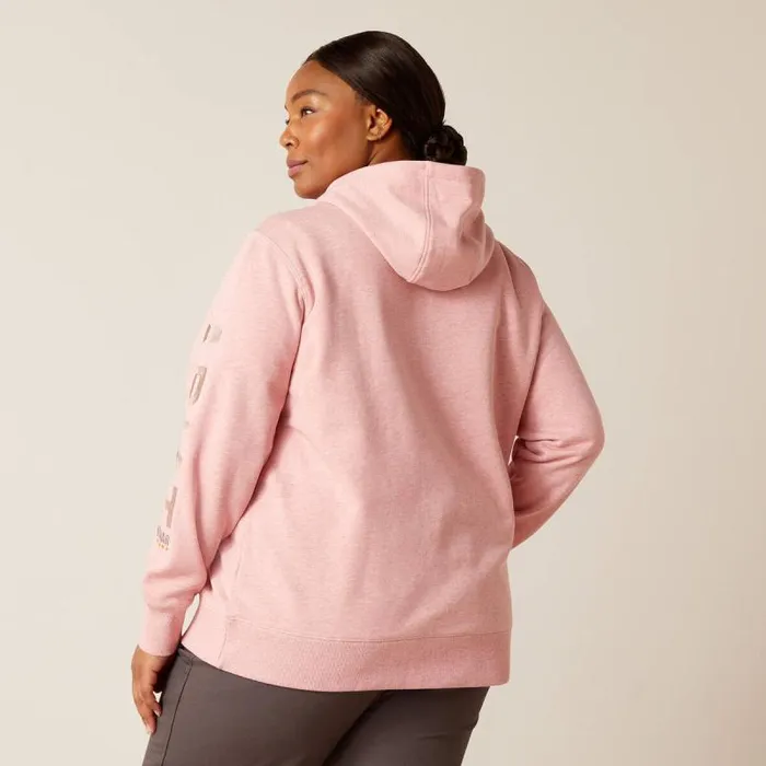 Women Sweatshirts and Hoodies Ariat Rebar Graphic Hoodie Mauveglow Heatherantler