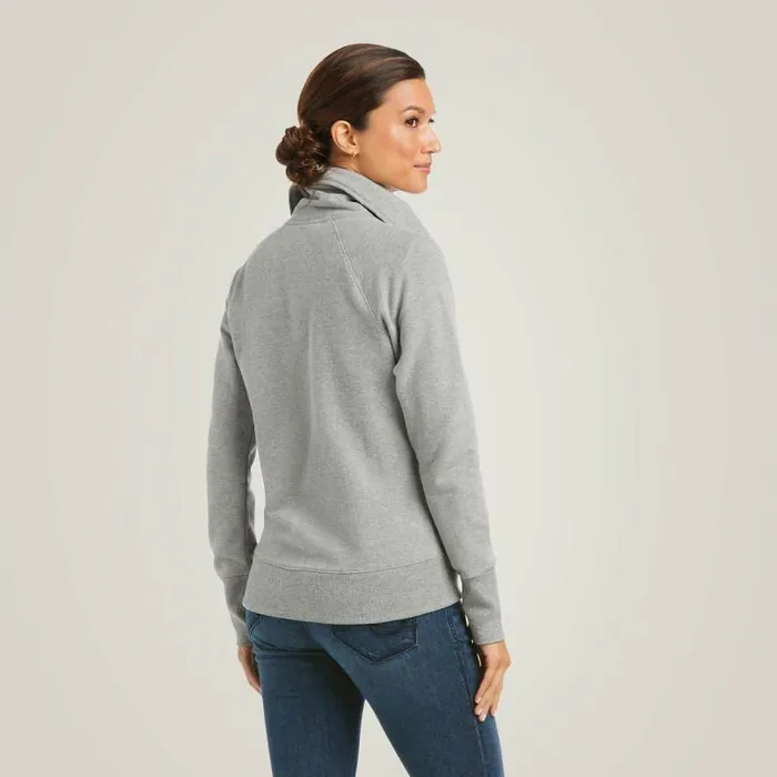 Women Sweatshirts and Hoodies Ariat Team Logo Full Zip Sweatshirt Heather Grey