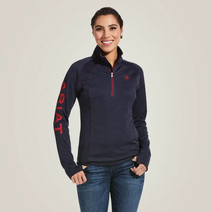 Women Sweatshirts and Hoodies Ariat Tek Team 12 Zip Sweatshirt Navy Heather