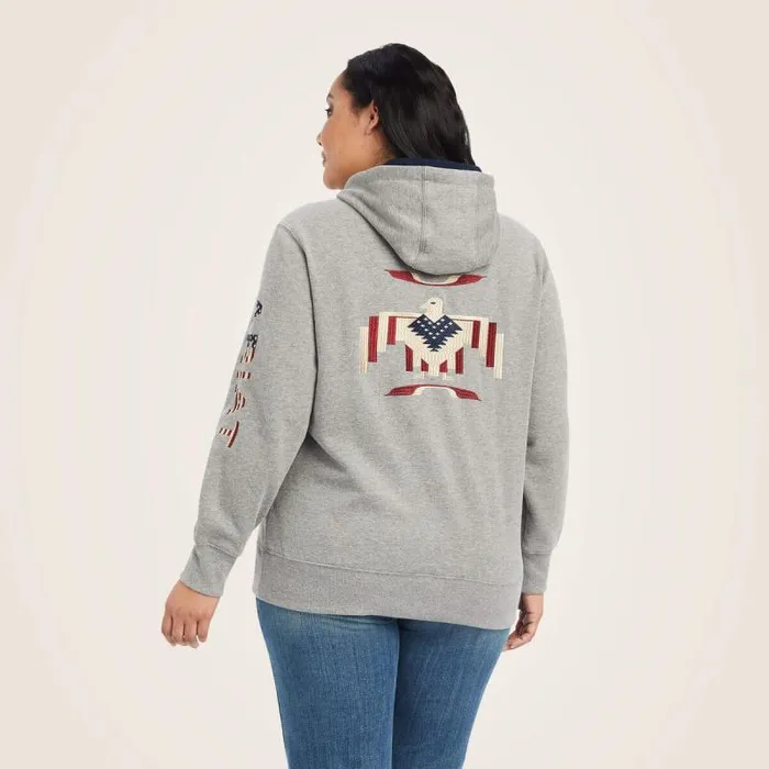Women Sweatshirts and Hoodies Ariat Thunderbird Chimayo Hoodie Heather Grey