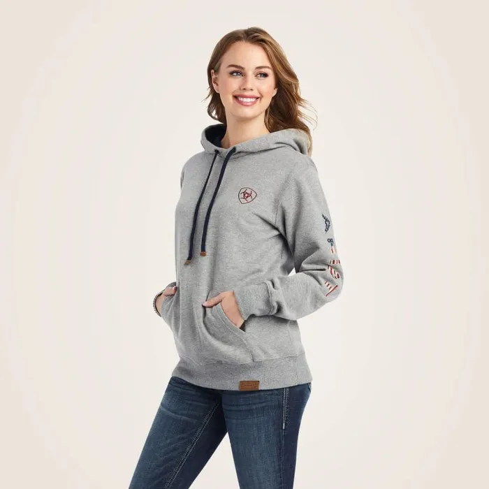 Women Sweatshirts and Hoodies Ariat Thunderbird Chimayo Hoodie Heather Grey