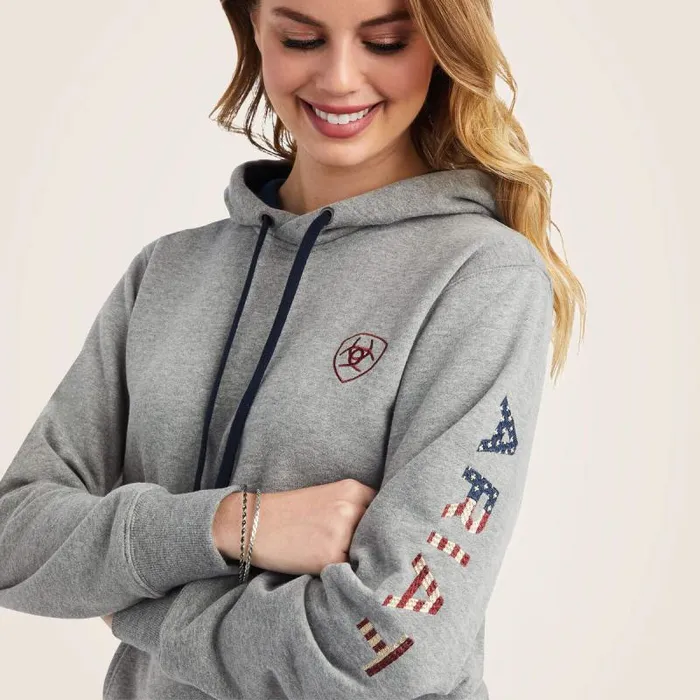 Women Sweatshirts and Hoodies Ariat Thunderbird Chimayo Hoodie Heather Grey