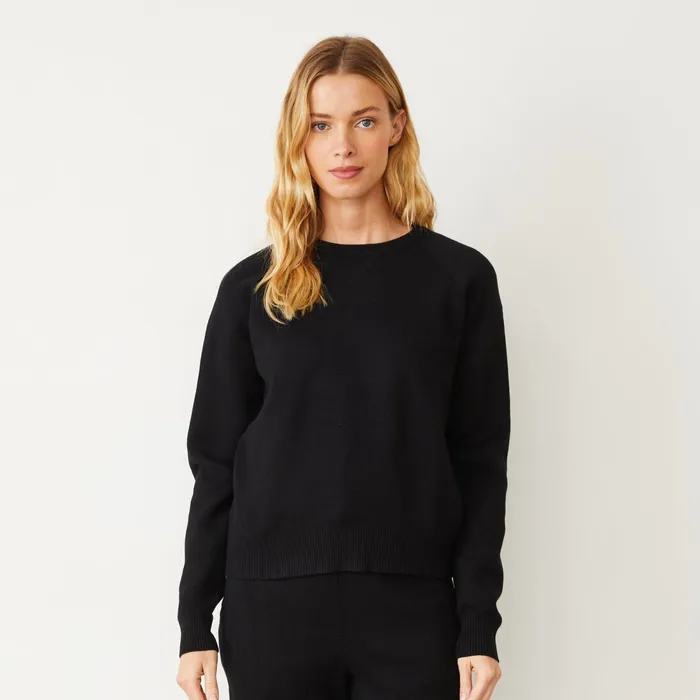 Women Sweatshirts MONROW Soft Knit Raglan Sweater Black