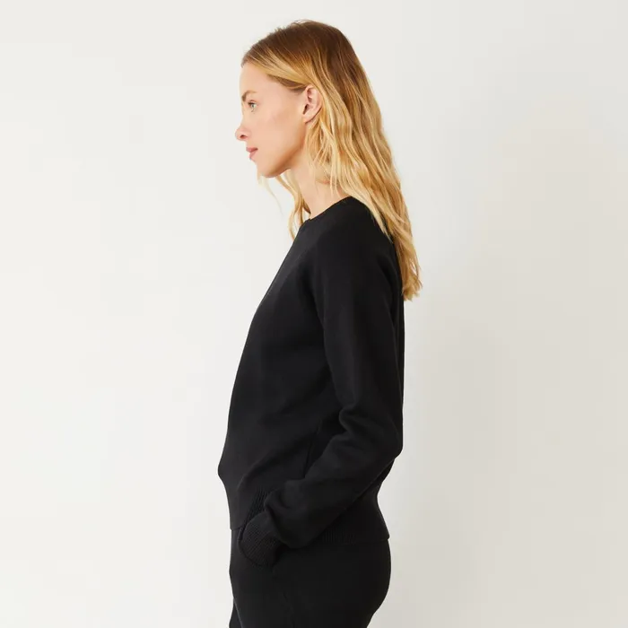 Women Sweatshirts MONROW Soft Knit Raglan Sweater Black