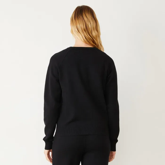 Women Sweatshirts MONROW Soft Knit Raglan Sweater Black