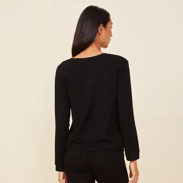 Women Sweatshirts MONROW Supersoft Crew Neck Sweatshirt Black