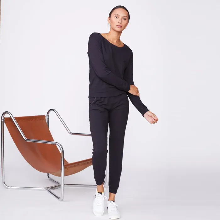 Women Sweatshirts MONROW Supersoft Crew Neck Sweatshirt Faded Black