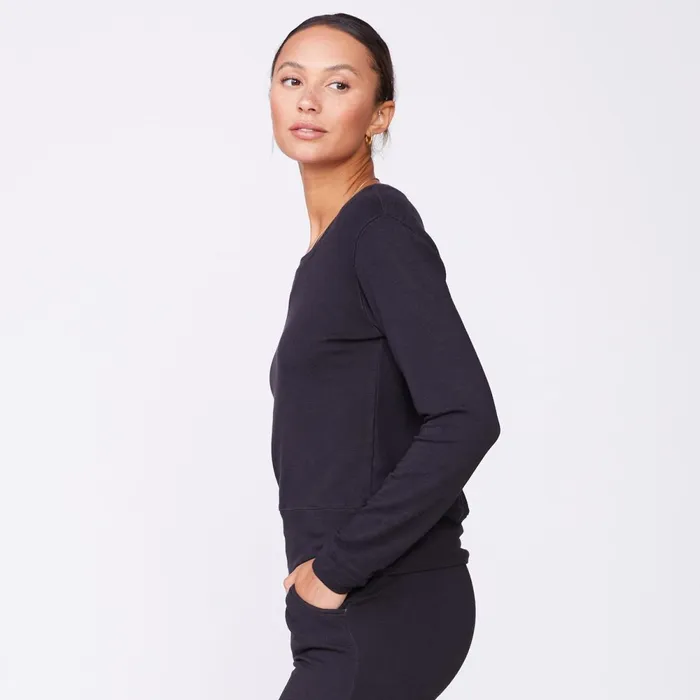 Women Sweatshirts MONROW Supersoft Crew Neck Sweatshirt Faded Black