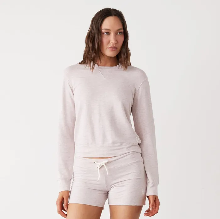 Women Sweatshirts MONROW Supersoft Crew Neck Sweatshirt Pink Pearl