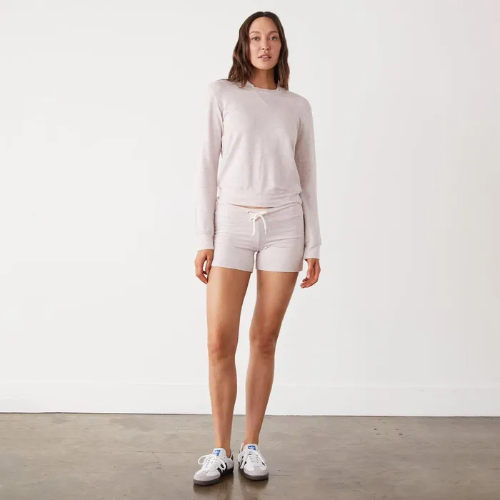 Women Sweatshirts MONROW Supersoft Crew Neck Sweatshirt Pink Pearl