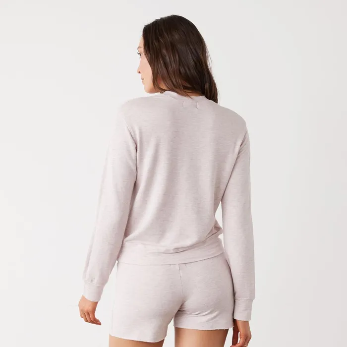 Women Sweatshirts MONROW Supersoft Crew Neck Sweatshirt Pink Pearl