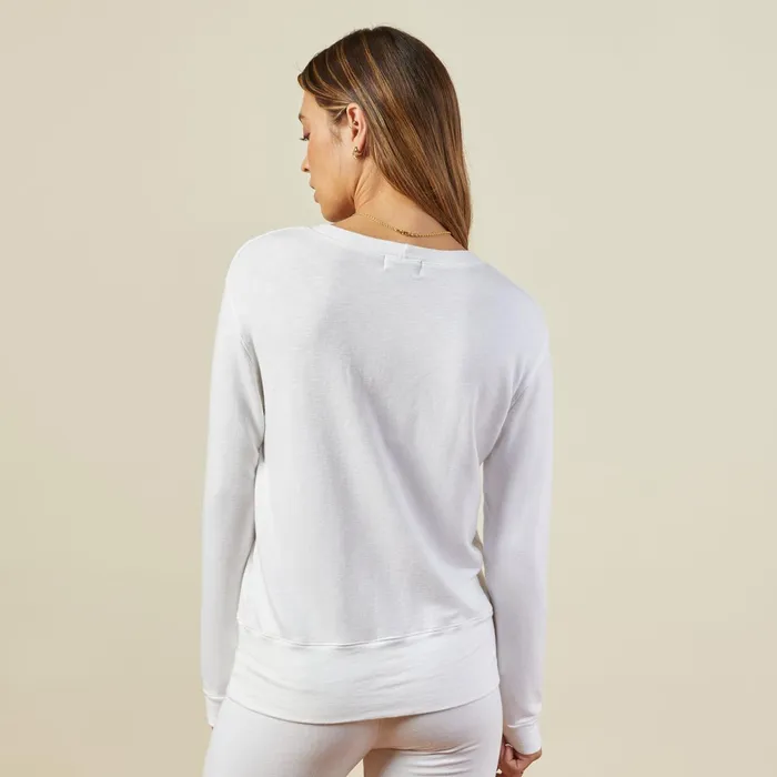 Women Sweatshirts MONROW Supersoft Crew Neck Sweatshirt White