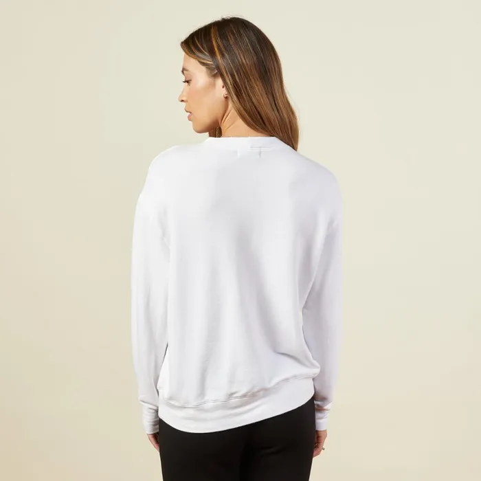 Women Sweatshirts MONROW Supersoft Fleece Boyfriend Sweatshirt White