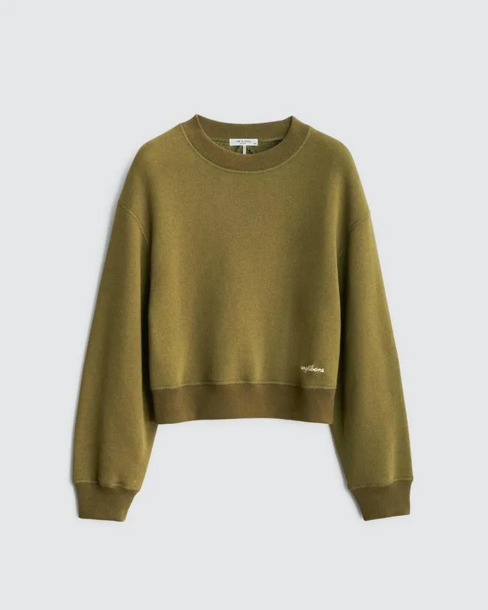 Women Sweatshirts Rag 038 Bone Vintage Terry Sweatshirt Military Olive
