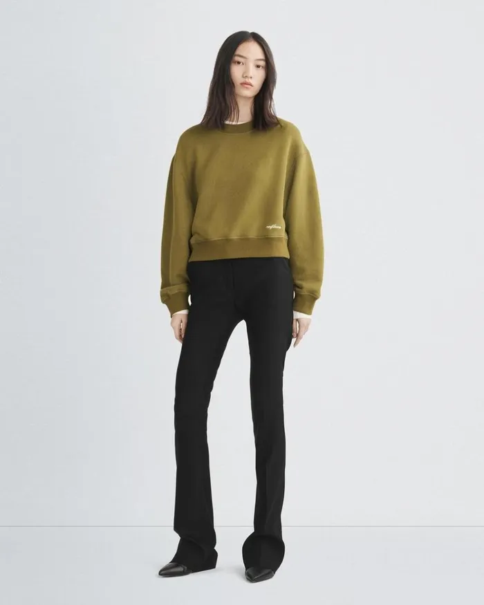 Women Sweatshirts Rag 038 Bone Vintage Terry Sweatshirt Military Olive