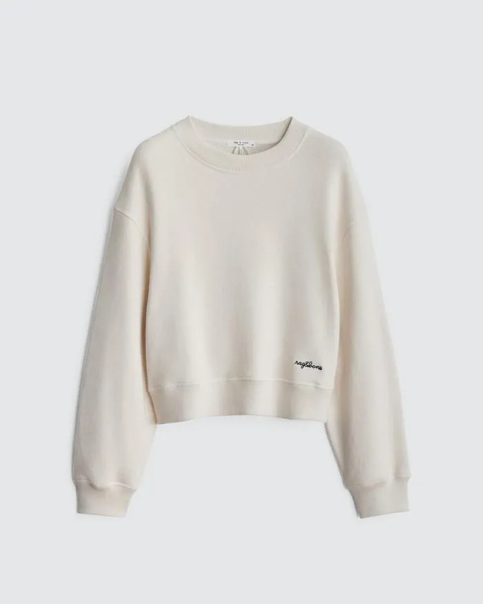 Women Sweatshirts Rag 038 Bone Vintage Terry Sweatshirt Off Wht
