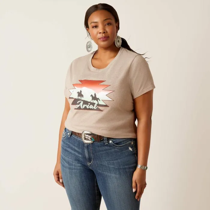 Women TShirts and Tops Ariat Adventure Tee TShirt Oatmeal Heather