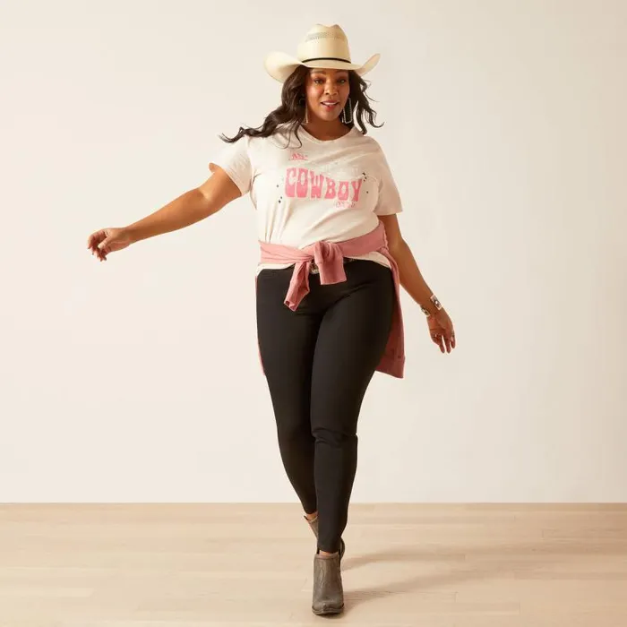 Women TShirts and Tops Ariat Ariat Cowboy TShirt Pink Heather Women TShirts and Tops Ariat Ariat Cowboy TShirt Pink Heather