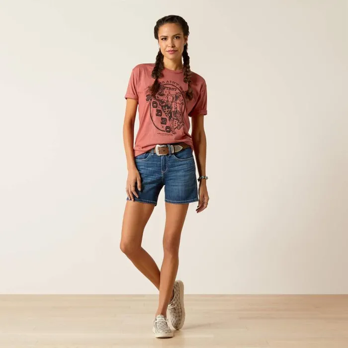 Women TShirts and Tops Ariat Ariat Rodeo First TShirt Red Clay Heather Women TShirts and Tops Ariat Ariat Rodeo First TShirt Red Clay Heather