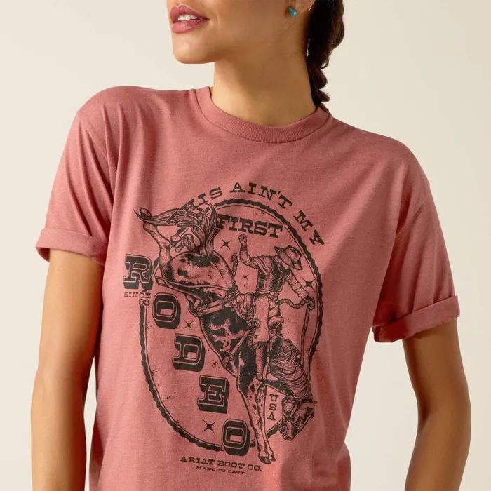Women TShirts and Tops Ariat Ariat Rodeo First TShirt Red Clay Heather Women TShirts and Tops Ariat Ariat Rodeo First TShirt Red Clay Heather