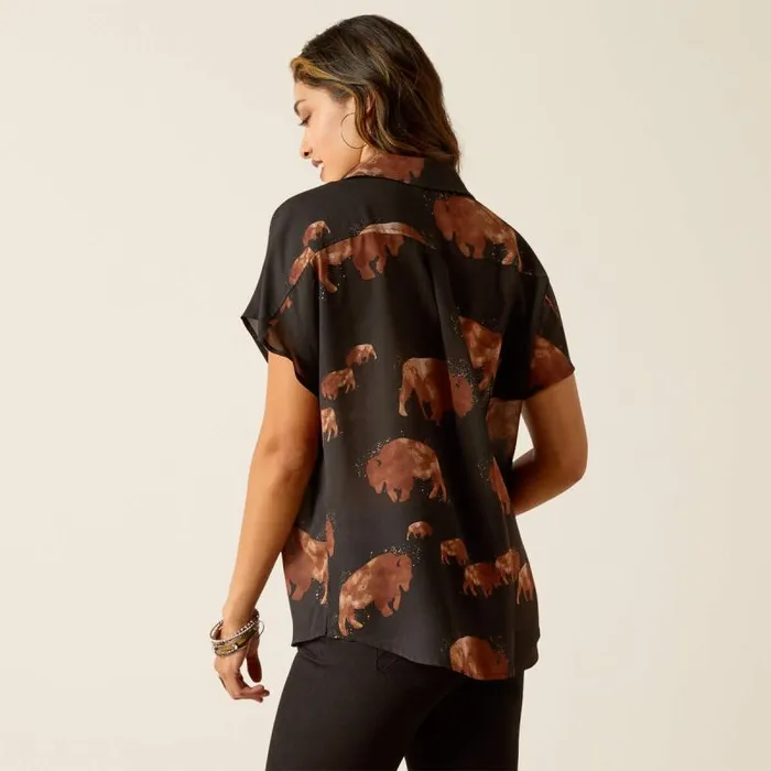 Women TShirts and Tops Ariat Badland Surplus Shirt Buffalo Print Women TShirts and Tops Ariat Badland Surplus Shirt Buffalo Print