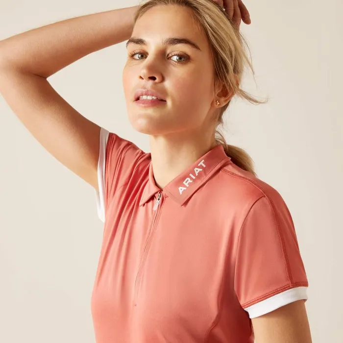 Women TShirts and Tops Ariat Bandera 14 Zip Polo Faded Rose Women TShirts and Tops Ariat Bandera 14 Zip Polo Faded Rose