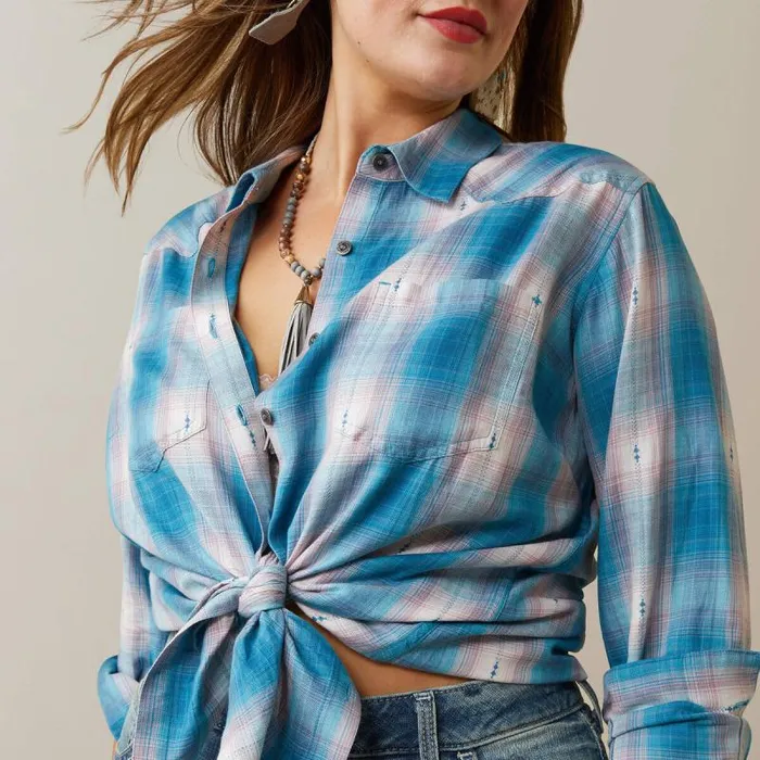 Women TShirts and Tops Ariat Billie Jean Shirt Idabel Dobby Plaid Women TShirts and Tops Ariat Billie Jean Shirt Idabel Dobby Plaid