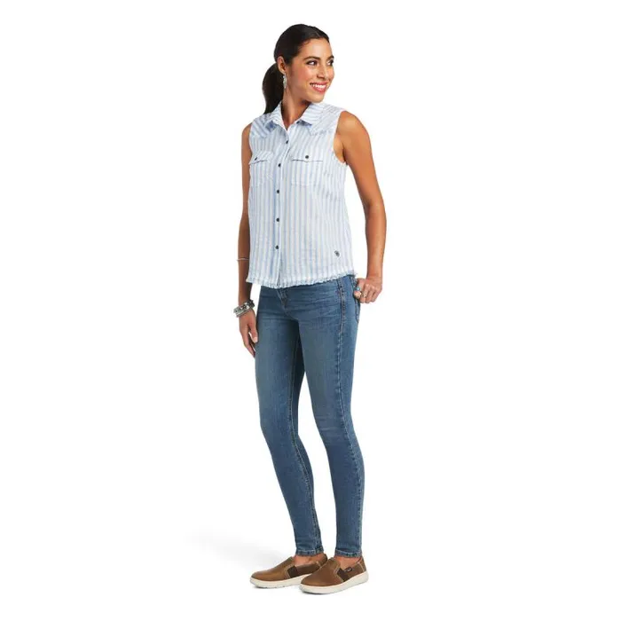 Women TShirts and Tops Ariat Boom Boom Shirt Blue Stripe Women TShirts and Tops Ariat Boom Boom Shirt Blue Stripe