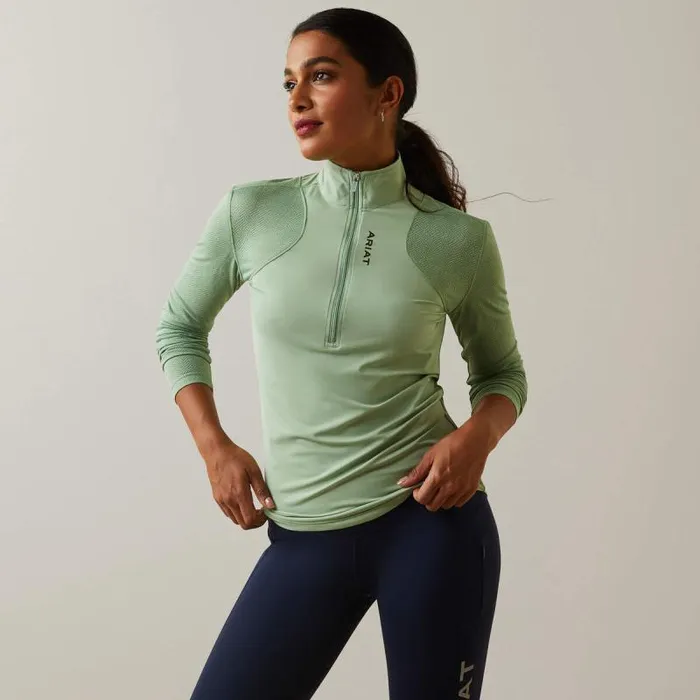 Women TShirts and Tops Ariat Breathe 14 Zip Baselayer Basil