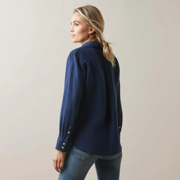 Women TShirts and Tops Ariat Cazadero Blouse Navy Women TShirts and Tops Ariat Cazadero Blouse Navy