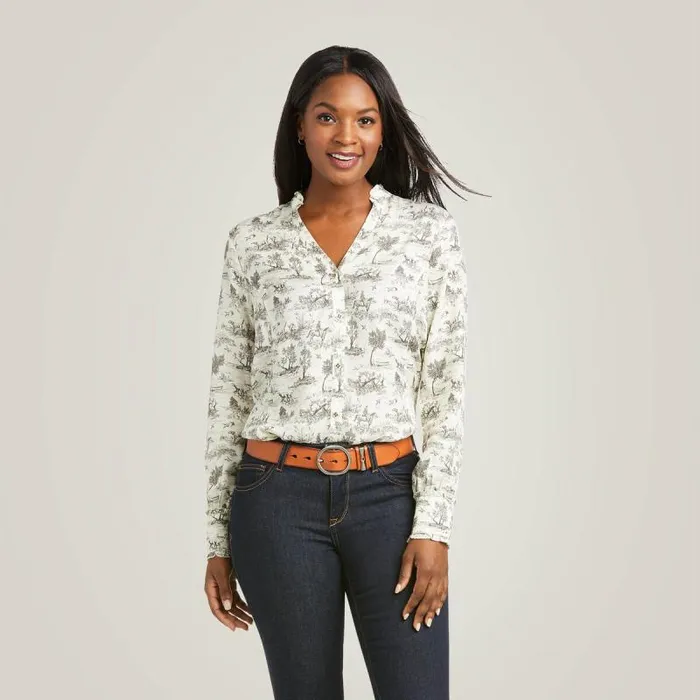 Women TShirts and Tops Ariat Clara Blouse Vanilla Toile
